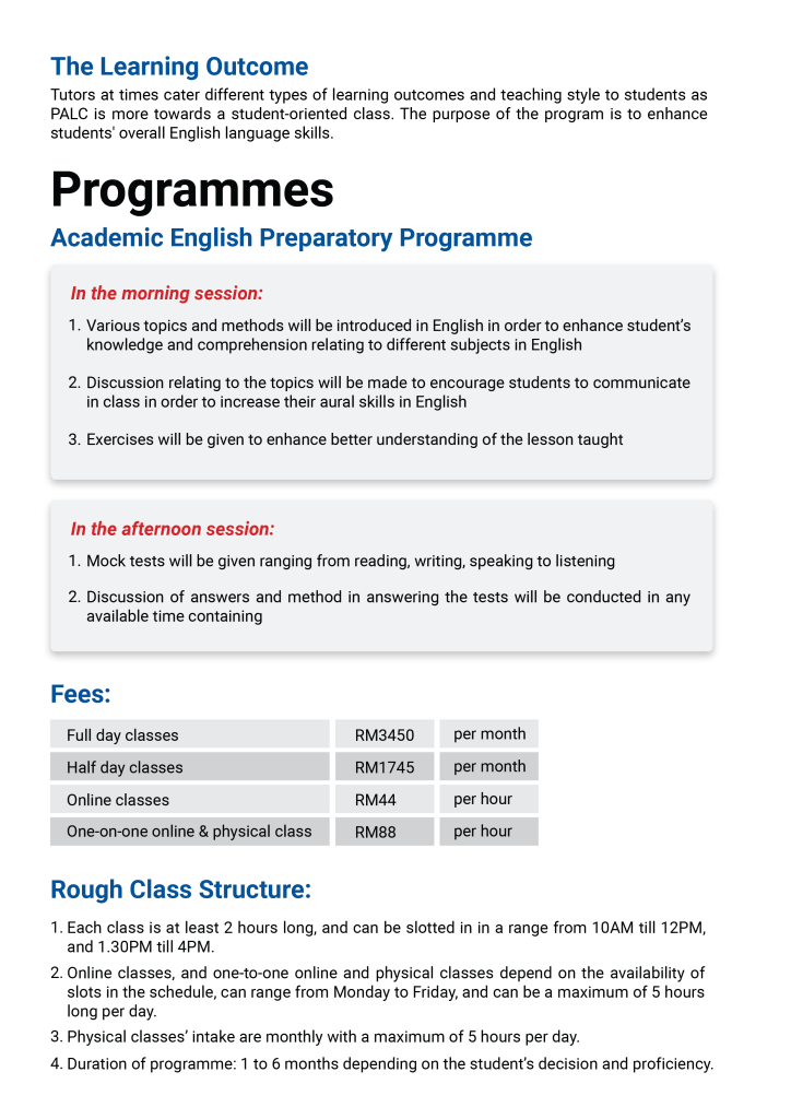 Academy English Test Preparatory Programme (AETPP)